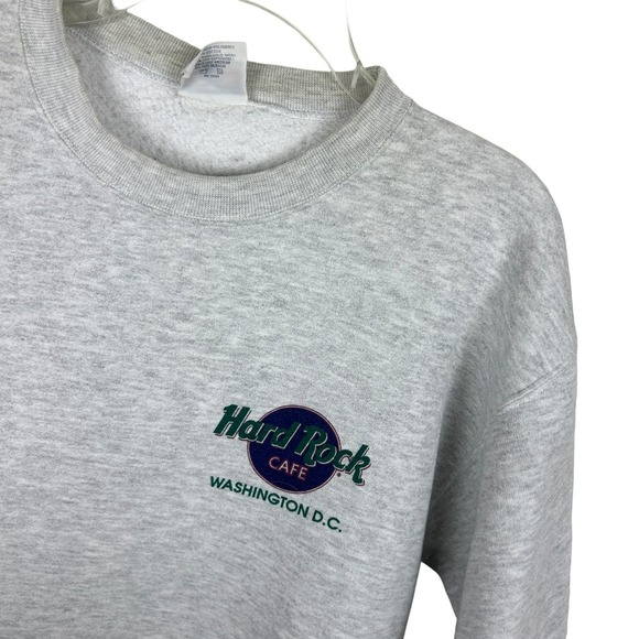 Hard Rock Cafe Washington DC Grey Long Sleeve Graphic Crew Neck Sweatshirt M - Picture 3 of 4